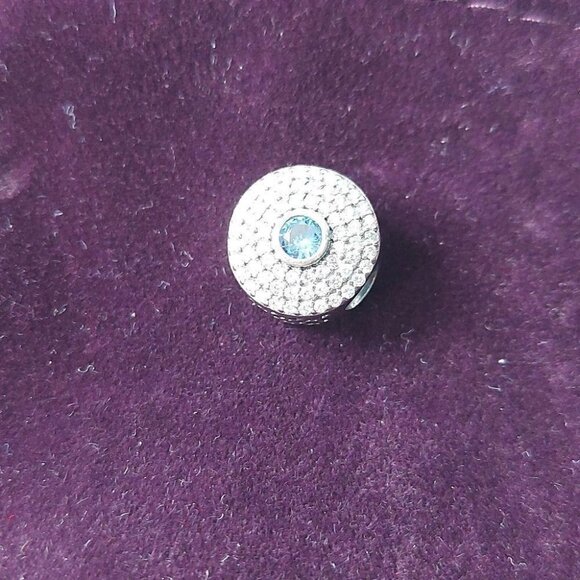 925 Sterling Silver Blue Wave Charm - Picture 6 of 7